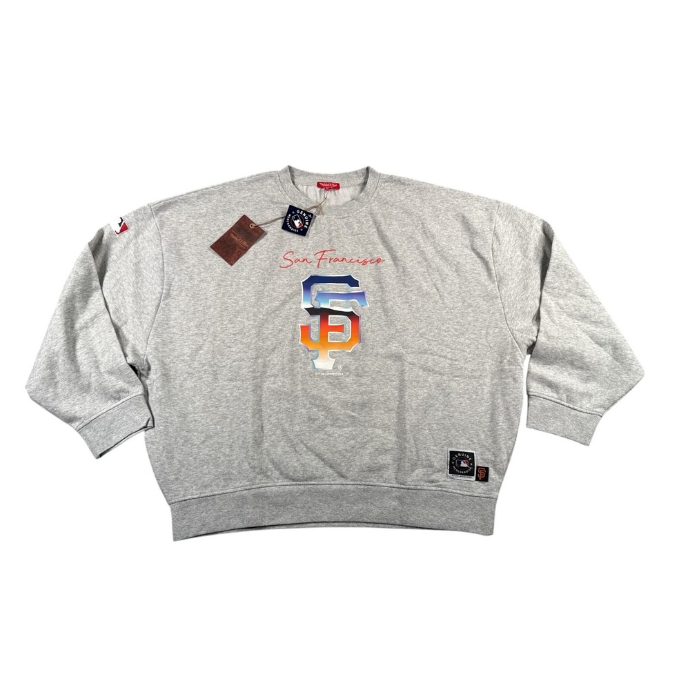 Mitchell & Ness San Francisco Giantsβ Women's 2X Heather Grey Pullover MLB Logo
